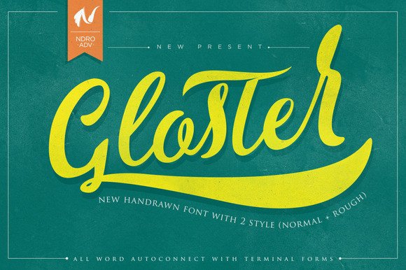Gloster Typeface: A Modern Script Font for Rustic Branding